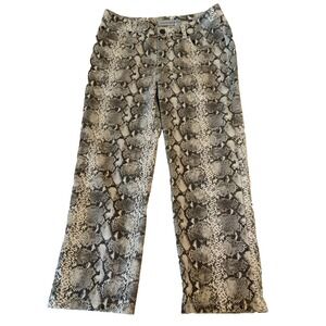 Chicos Platinum Women's sz 0.5 jean Ankle gray snake skin pants Stretch Chico's